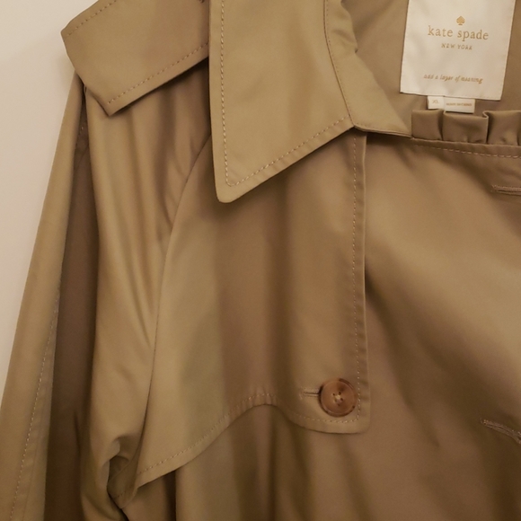 NWT Kate spade ruffle trim trench coat - Picture 15 of 16